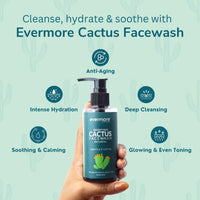 Evermore Mexican Cactus Facewash 150ml | For Summers | Deep Cleansing, Hydrating, Oil Control | Cactus & Mulberry Extracts | For All Skin Types - (Pack of 1)