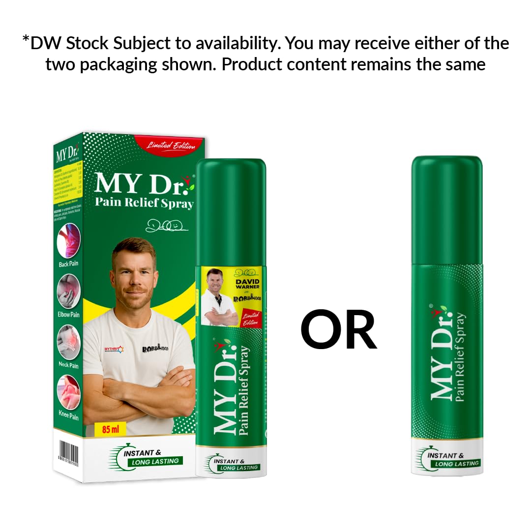MY Dr. Pain Relief Spray | Instant Relief from Back, Knee, Neck, Shoulder, Muscle, Joint, Calf, Ankle, Elbow Pain, Sports Injuries, Cramps, Strains & Gym Aches | Doctor-Trusted Ayurvedic Formula | 85ml