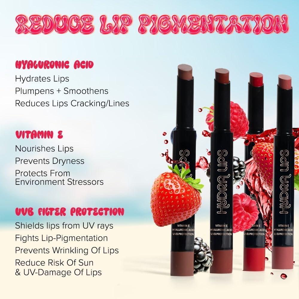 Daily Life Forever52 Hydra Lipstick, Semi-Matte Finish| Enriched with Hyaluronic Acid, Vitamin E & UVB Filter| 97% Lip Darkness Reduction | Vegan & Cruelty Free (MOCHADRIP-01, 2g)