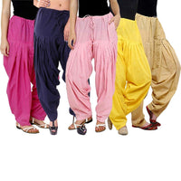 Pistaa's  Women's  Regular Fit Patiala Bottom (Multicolor, Free Size, Pack of 5)
