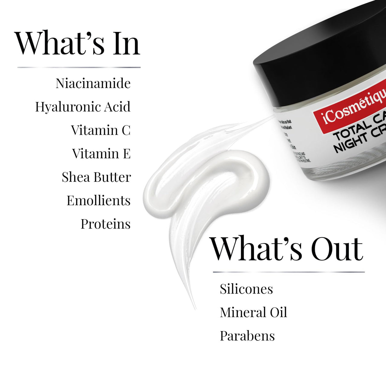 iCosmetiques Day & Night Cream Combo | Vitamins B3, C, E | Shea Butter & Glycerin | Glowing Skin | Mineral Oil & Silicone-Free | For Men And Women | 50g each