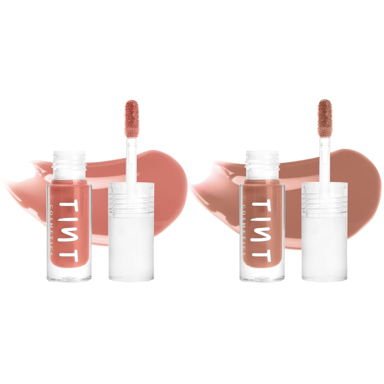 Tint Cosmetics 2.5ml Set of 2 Lipgloss, Peach & Nude, Non Sticky, Hydrating, Light Weight, Long Lasting, High Shine & Soft Natural Liquid Lip Gloss For Girl & Women (Coral & Roasted Chestnut)