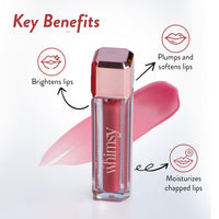 Whimsy Natural, Organic Lip Gloss for Kids|Non-sticky & Lightweight Lip Gloss for Girls|Hydrating, Nourishing Lips|Tinted Liquid Lip Gloss for girls|Long Lasting Glossy Lip Gloss (Mauve Pink)