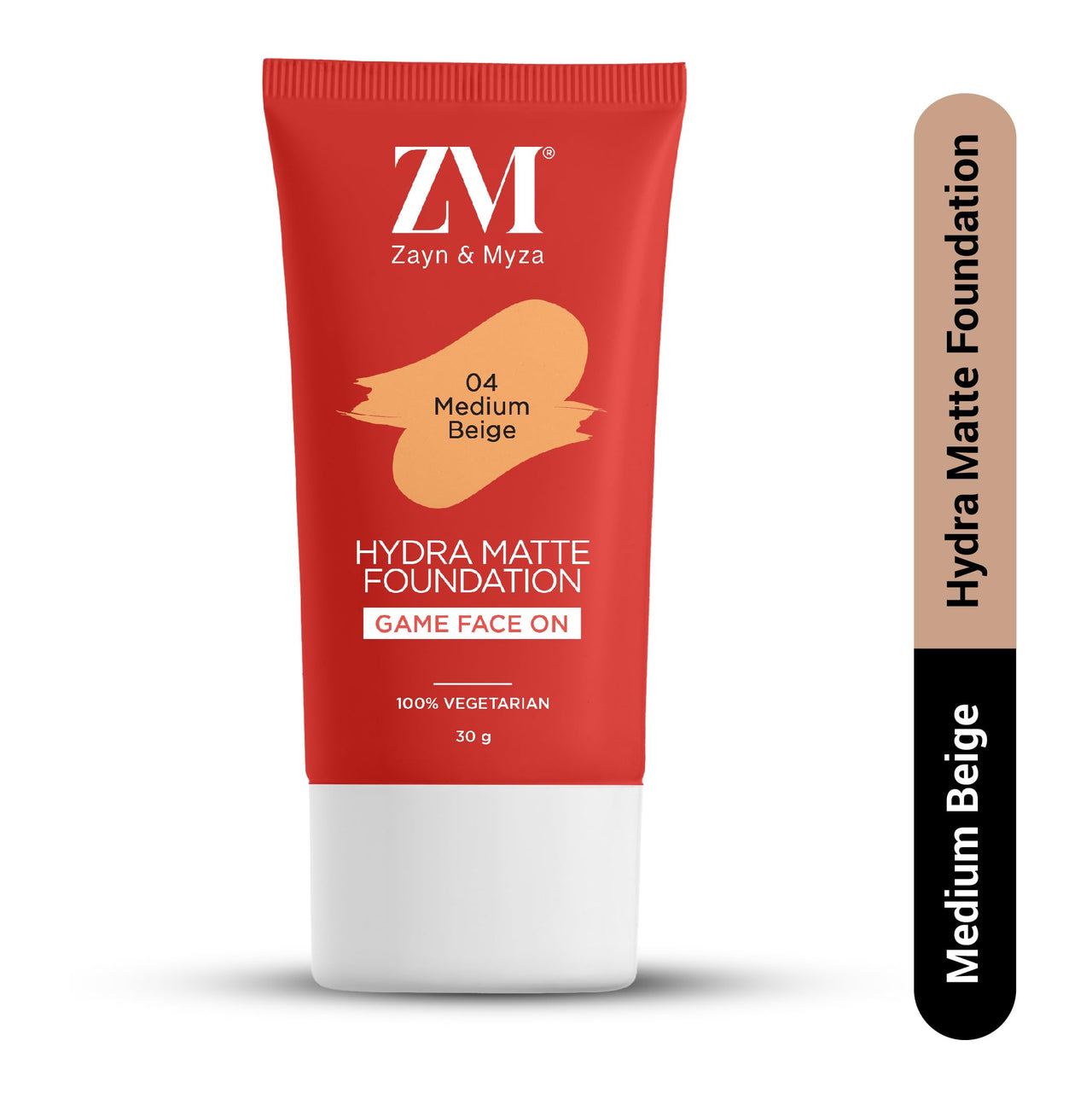 ZM Zayn & Myza Hydra Matte Foundation | Buildable Coverage | Foundation for Face Makeup | Non-clogging, All Skin Types, with Hyaluronic Acid & Niacinamide - (Medium Beige, 30 gm)