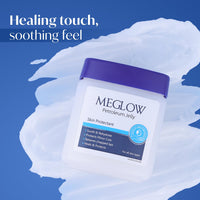 Meglow Moisturizing Petroleum Jelly | Deep Hydration & Skin Protection | Vitamin E Helps Lock in Moisture | Heal Dry Skin & Prevent Cracks for Soft, Smooth Skin Pack of 3 (100g Each)