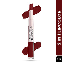 Seven Seas Lip Duo 2 In 1 Lipstick Matte Finish 2-in-1 Duo Liquid Lipstick with Matte Finish and Moisturizing Gloss (Tamoto Red 1, 7ML)