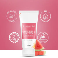 Glamveda Watermelon & Collagen Peel Firming & Anti Aging Off Mask For Women | Reduces Signs of ageing | Gives radiant glow | No Paraben, SLS | 100gm