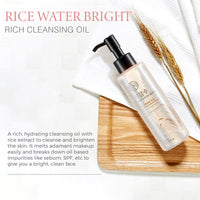 The Face Shop Rice Water Bright Rich Cleansing Oil | Deep Cleanse & Makeup Remover for Normal to Dry Skin | Hydrating with Rice Extract, Jojoba & Rice Bran Oil | 150ml