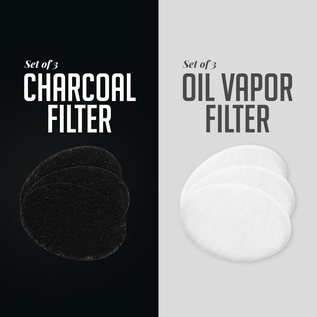 OVENTE 1.5 Liter Electric Deep Fryer FDM1501BR Charcoal and Oil Vapor Replacement Filter Set Pack of 3, White and Black ACPFDM1503, 1.5L