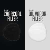 OVENTE 1.5 Liter Electric Deep Fryer FDM1501BR Charcoal and Oil Vapor Replacement Filter Set Pack of 3, White and Black ACPFDM1503, 1.5L