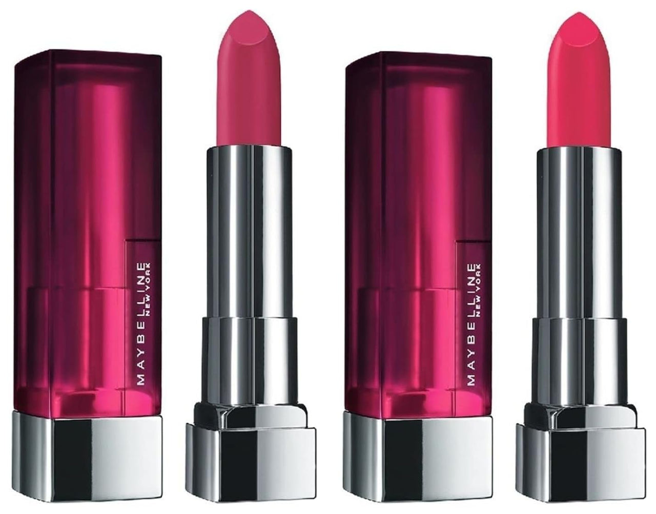 Maybelline New York Color Sensational Creamy Matte Lipstick, 630 Flaming Fuchsia, 3.9g And Maybelline New York Color Sensational Creamy Matte Lipstick, 680 Mesmerizing Magenta, 3.9g