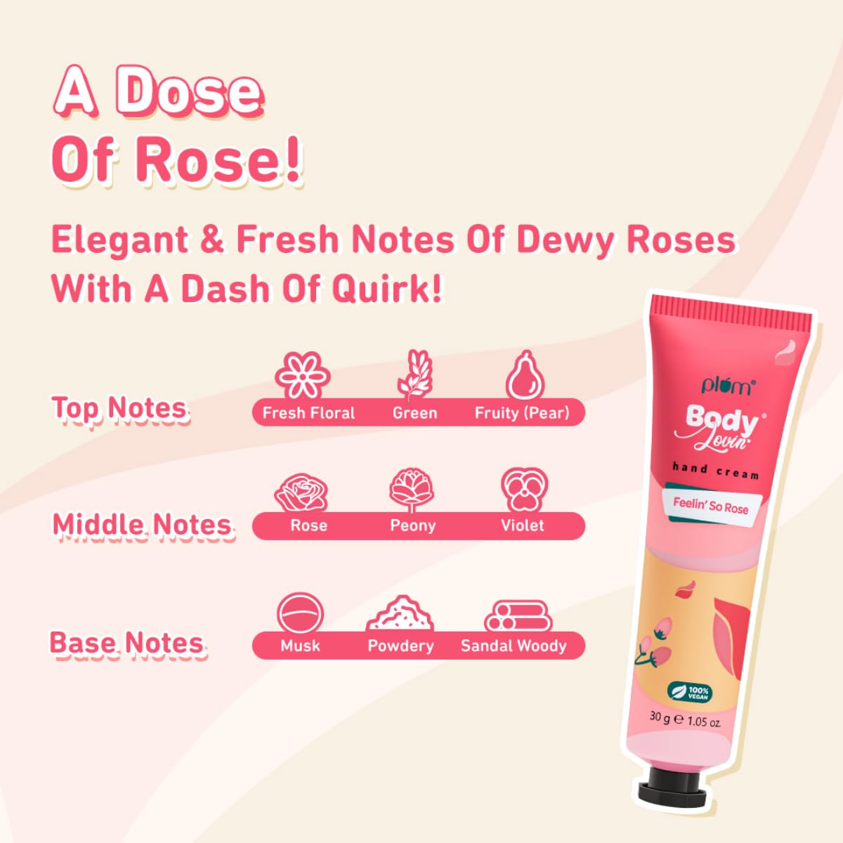 Plum BodyLovin' Feelin' So Rose Hand Cream | Ultra Moisturizing With Shea Butter | Non-Greasy & Lightweight | Fresh Rose Fragrance With A Musky Twist | Travel Friendly