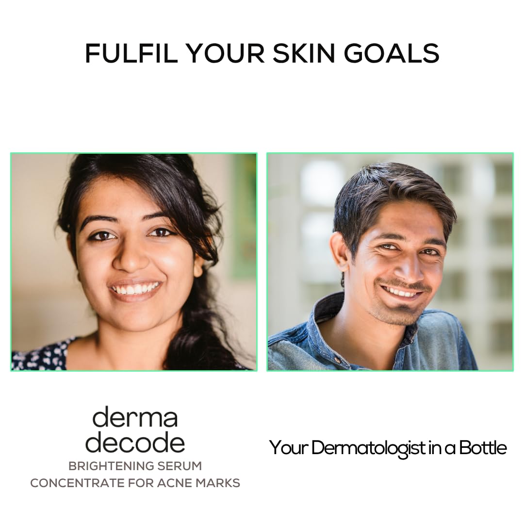 Derma Decode Azelaic Acid Brightening Serum for Glowing Skin - 10% Azelaic Acid, 1% Kojic Acid, Reduces Acne Marks, Dark Spots, Uneven Skin Tone, With Calming Aloe Vera & Cucumber, Fragrance-Free 30ml