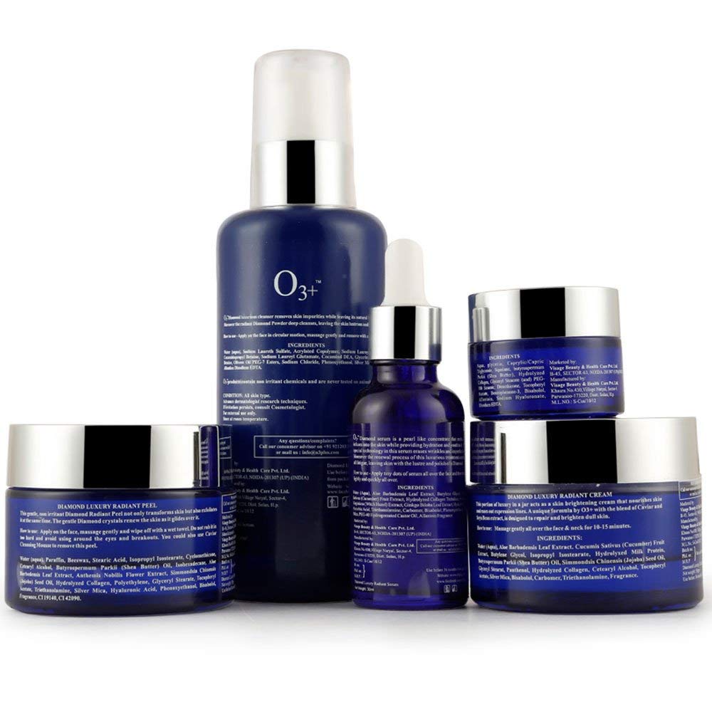O3+ Diamond Luxury System Facial Kit For Bridal Makeup And Ultra Glow Treatments - Perfect For All Skin Types, Best for Brightening & Glowing Skin