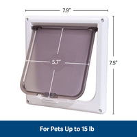 PetSafe Interior Cat Door: 2-Way Locking, Indoor Pet Door Flap - Tinted Privacy Door for Cat Litter Box or Pet Feeder, Built-In Door Lock, Durable Door Frame, DIY Easy Install, Hardware Kit Included, Small, White 2-Way Lock