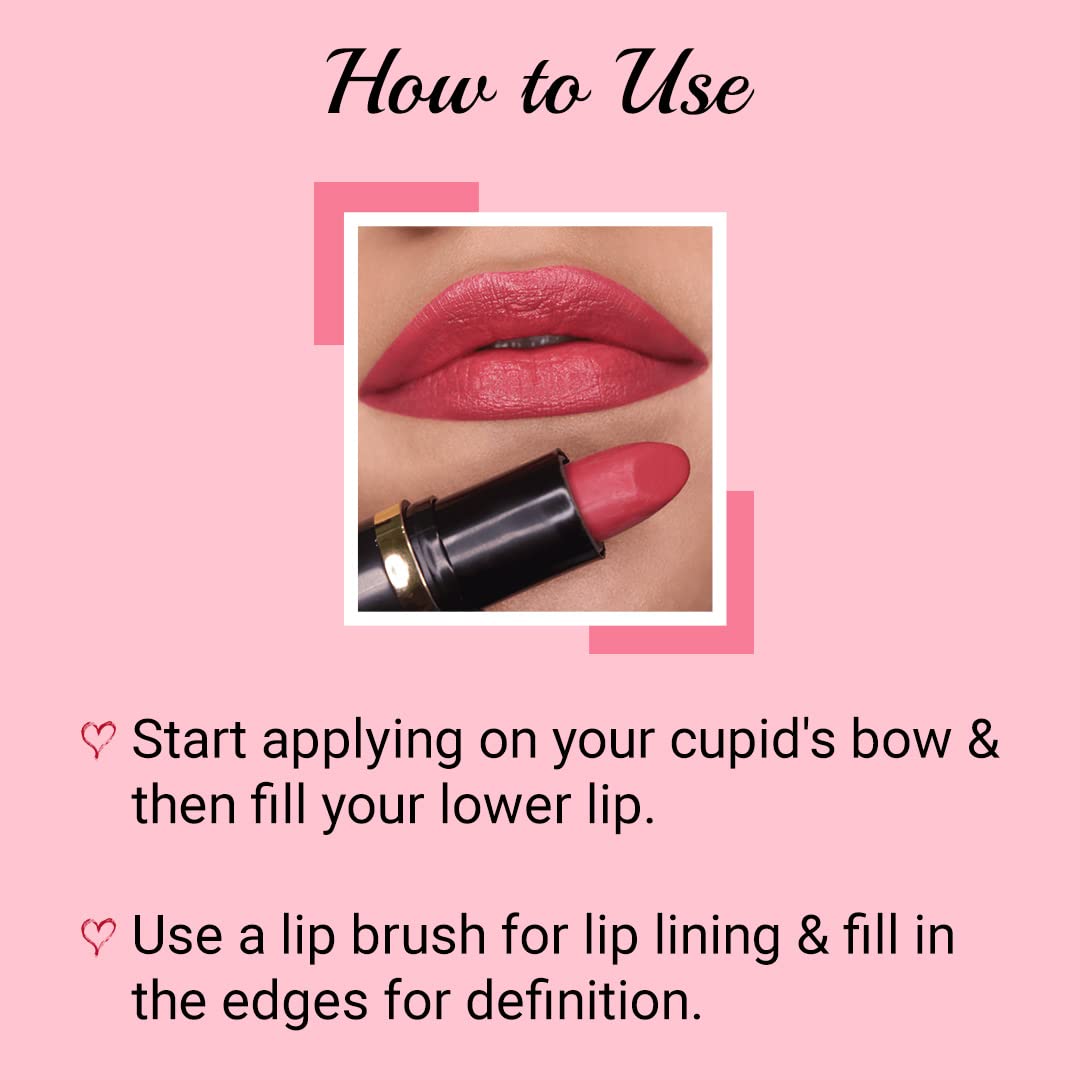 Iba Pure Lips Moisture Rich Lipstick for Women- A90 Coral Glow, 4g | High Glossy, Creamy Finish & Smooth Texture| Hydrated Lips | Enriched with Vitamin E, Coconut Oil & Shea Butter | Intense Colour & Highly Pigmented | Lip Makeup