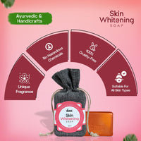 VCare Skin Whitening Soap -100 gm | Richness of 12 Herbs Ingredients with Songyi Mushroom Extract Soap bar | Exfoliates the skin impurities & improves the skin tone for both Men and Women (Pack of 3)