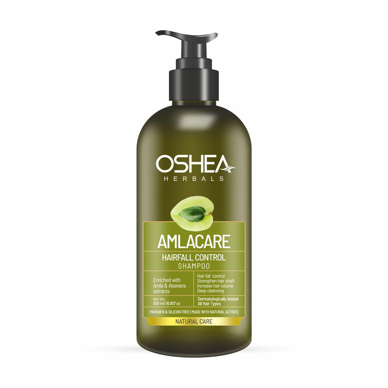 Oshea Herbals Amlacare Hairfall Control Shampoo for Men & Women | Strengthens Hair, Reduces Hairfall & Dandruff | Enriched with Aloe Vera & Amla Extracts - 500 ml