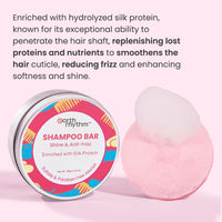 Earth Rhythm Silk Protein Shampoo Bars for Soft & Silky Hair, Sulphate & Paraben Free, Plastic Free (Tin Packaging) 80g