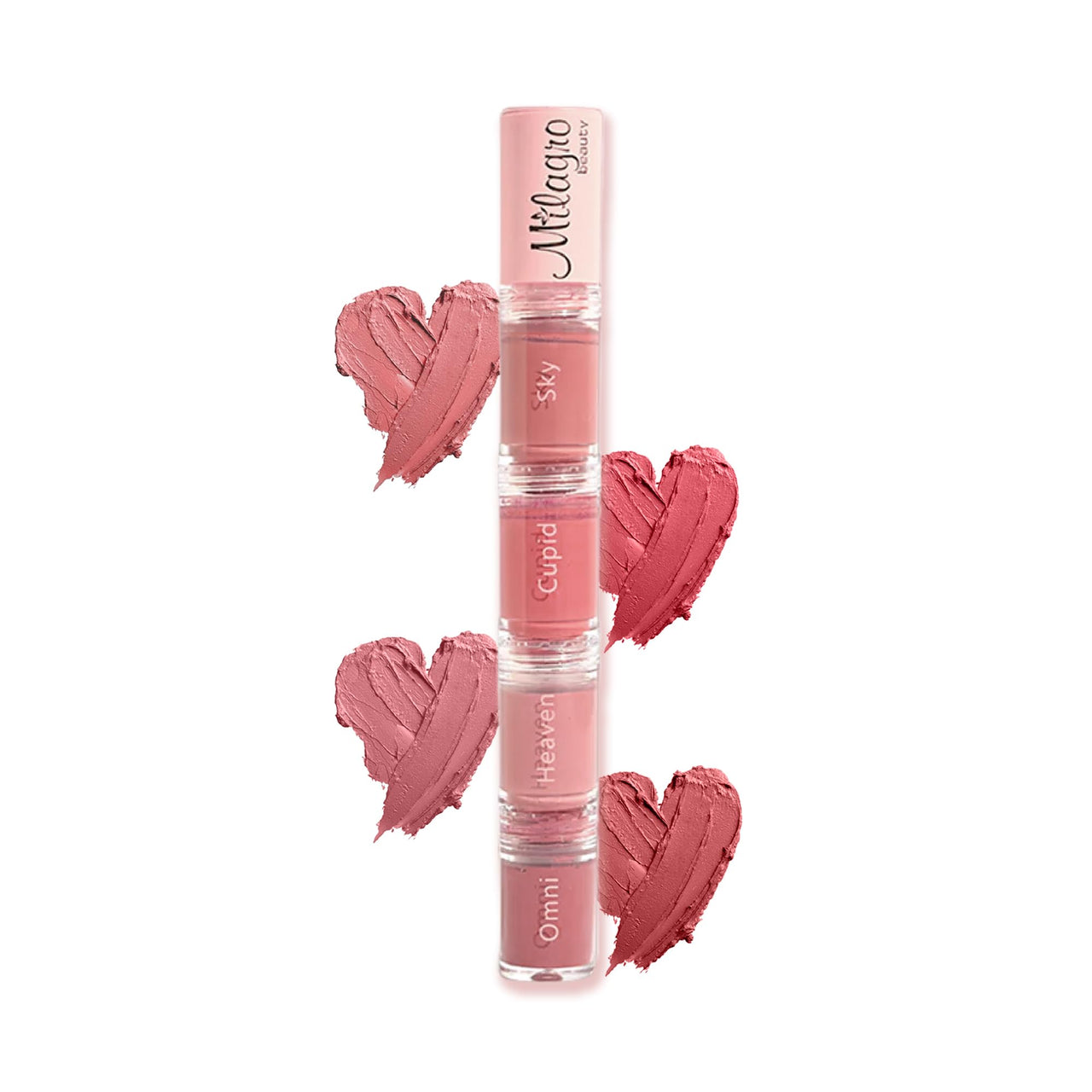Milagro Beauty Quad Squad 2.0, Matte Liquid Lipstick 4 Shades In 1, Intense Color, Long-Lasting, Moisturizing & Non-Drying, Smudge-Proof & Waterproof (4Ml)