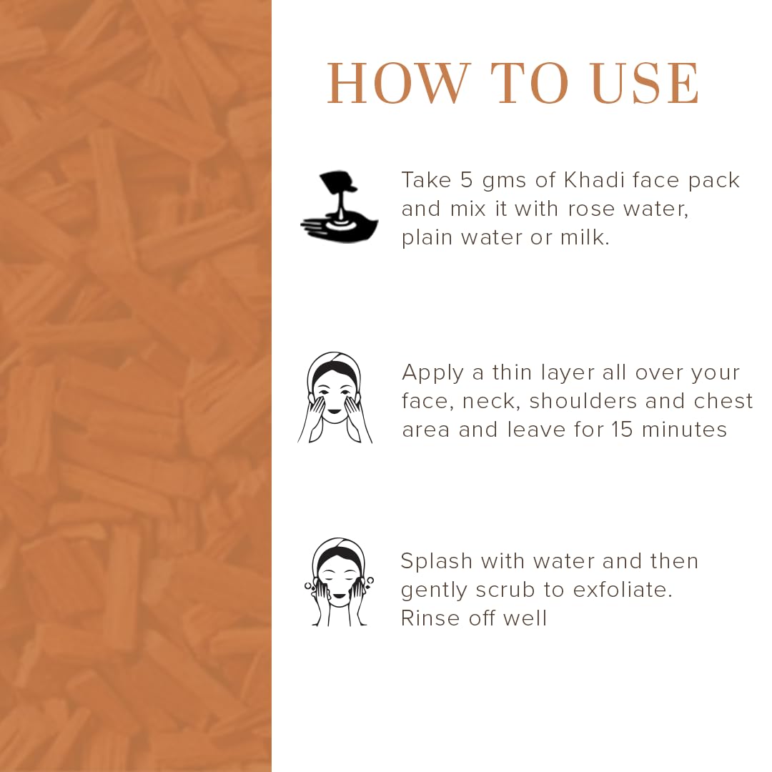Khadi Natural Sandal and Rose Herbal Face Pack | Controls Excess Oil | Face Pack for Acne | Herbal Face Pack for Glowing Skin | Suitable for All Skin Types|Pack of 2 | (50 * 2) (100 gm)