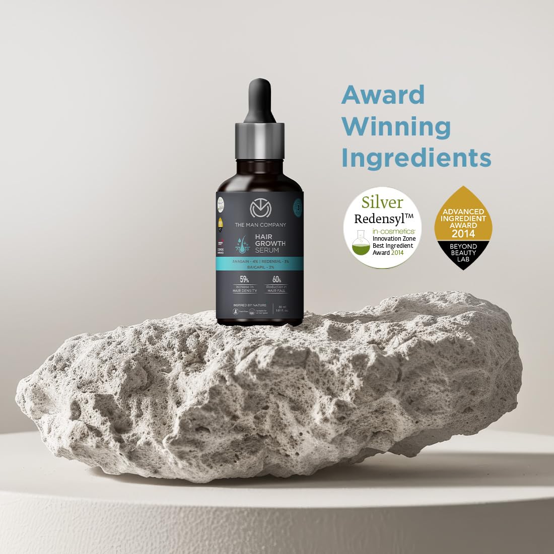 The Man Company Hair Growth Serum for Men (30ml) with 3% Redensyl, 4% Anagain, 3% Biacapil | Stimulates Hair Growth | Prevents Hair Fall | Improves Hair Strength