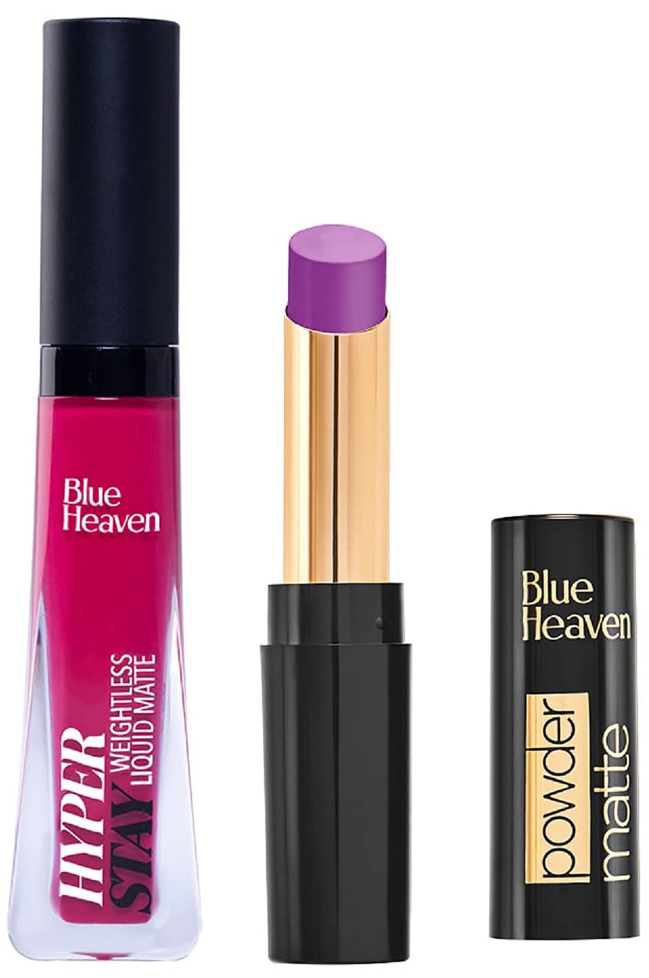 Blue Heaven Hyperstay Weightless Liquid Matte & Blue Heaven Powder Matte Lipstick Dreamy Violet