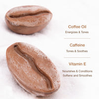 mCaffeine Deep Cleansing Bath Soap with Vitamin E and Coffee Oil | Energizes, Tones and Softens Skin | Bathing Soap in Signature Coffee Shape with Refreshing Aroma | Natural & 100% Vegan