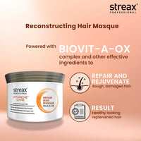 Streax Professional Vitariche Care Smooth and Shine Hair Mask For Women- Hairmask Enriched with Biovit-A-OX Complex, Hydrolyzed Silk Protein, and Vitamins- For Soft, Smooth, and Rejuvenated Hair, 200g