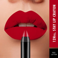 Swiss Beauty 12 Hrs. Stay Matte Lip Crayon, Red Letter, 3g - Long Lasting, Waterproof, Super Stay, Matte Finish Lip Crayon, Long Wear, Crayon Lipstick