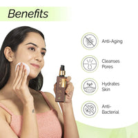 PYOURA Tulsi Anti-Aging Combo: Face Toner Mist (100ml) + Sheet Mask (Pack of 1), For Managing Wrinkles & Fine Lines, Hydrates & Refreshes Skin, All Skin Types, Alcohol-Free, Natural & Ayurvedic