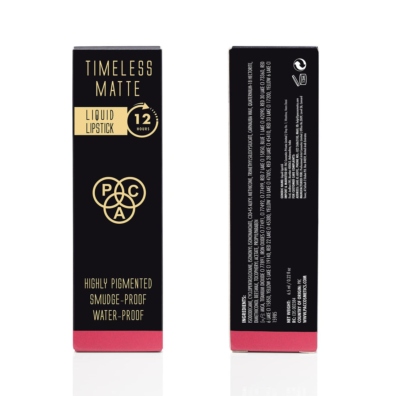 PAC Timeless Matte (Molten Pink) | 12H Longlasting Liquid Lipstick | Ultra Pigmented One Swipe Application | Transferproof & Smudgeproof | Matte Finish - 5.5ML