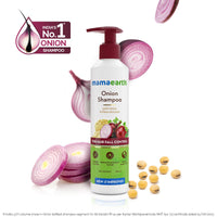 Mamaearth Onion Shampoo for Hair Growth and Hair Fall Control with Onion and Plant Keratin | Reduces Hair Fall | Strengthens & Smoothens Hair | For Men & Women | 250ml