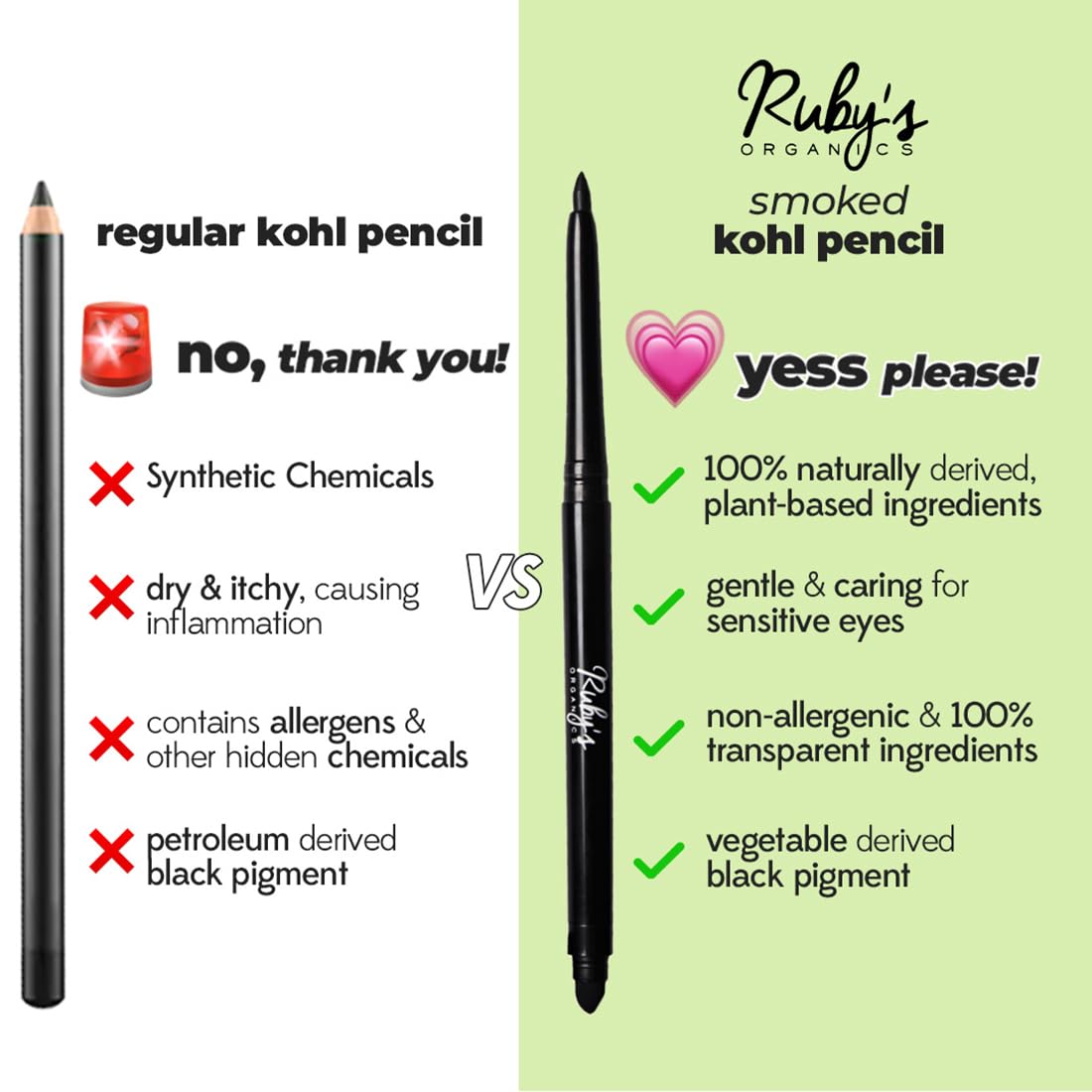 RUBY's ORGANICS Kohl Eyeliner- Brown, 3 In 1 Brow Filler, Kajal with In-Built Smudger, Extra Smooth & Blendable, Long-Wearing Matte Finish, Organic Eye Makeup, Cruelty-Free & Vegan, 0.35 Gm,Pencil