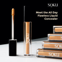 Soku All-Day Flawless Liquid Concealer for Women | Dark Spot Corrector | Concealer for Dark Circles | HD Finish | Long-Lasting | Suitable for All Skin Types & Tones | Shade - Mocha Mist - 3.5ml