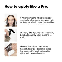 L'OREAL PROFESSIONNEL PARIS Absolut Repair Molecular Deep Repairing Rinse-off Serum for Damaged Hair - 250 ml | Repairs Very Damaged Hair and Restores Strength With 2% Peptides Bonder & 5 Amino Acids