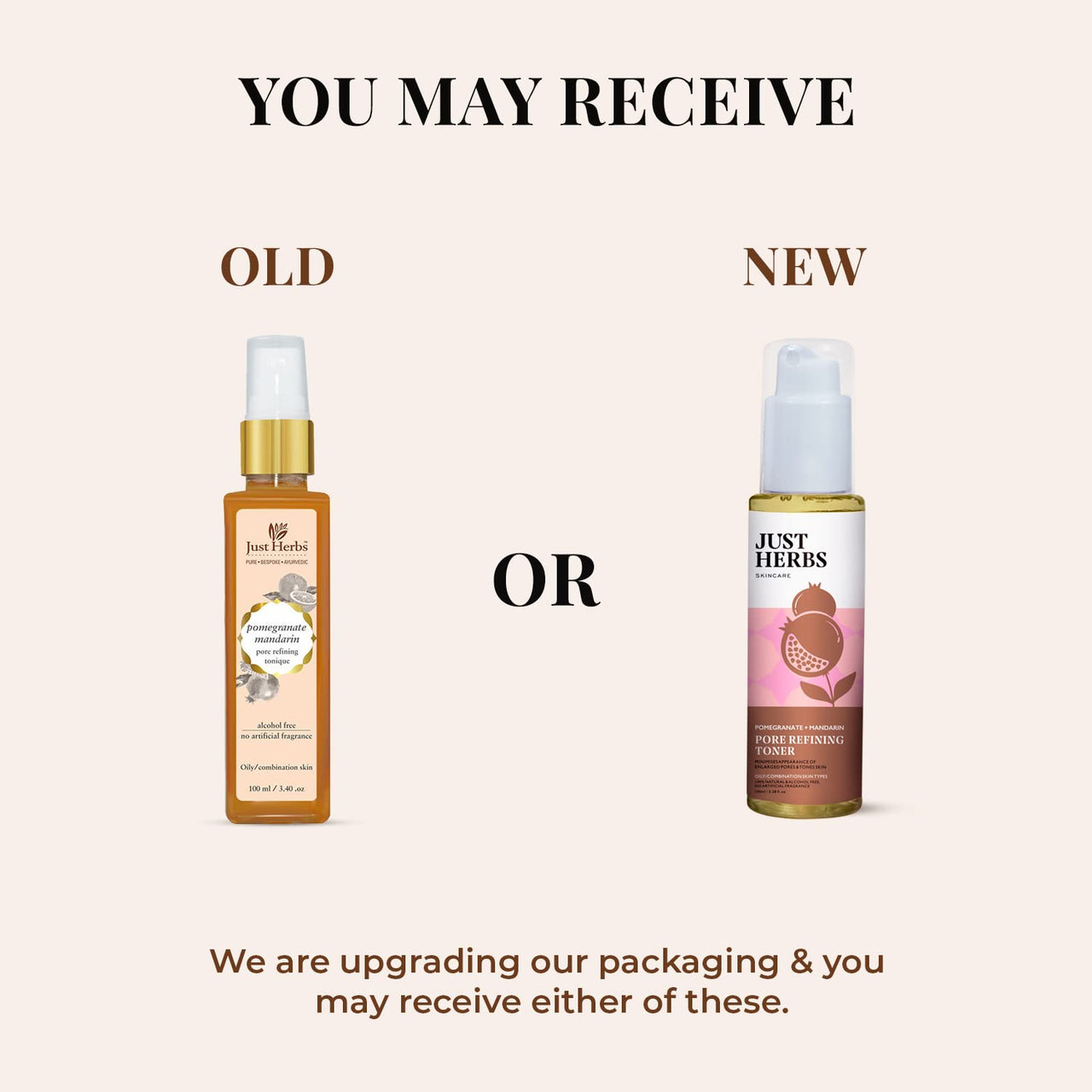 Just Herbs Ayurvedic Pomegrante Alcohol Free Facial Toner & Just Herbs Castor and Black Onion Seed Sulfate Free Shampoo Reduce Hairfall Combo