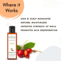 Mystiq Living Rosehip Oil for Skin and Face - 50 ML | Face Oil for Gua Sha Massage, Glowing Skin, Pure Rosehip Seed Oil Anti Aging, Fine Lines, Acne Scars, Under Eye, Anti Pigmentation | 100% Pure & Natural, Cold Pressed