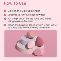 Earth Rhythm Beauty Blender Makeup Sponge - Pack of 4 | Olive Cut Sponge | Latex Free | Flawless Application | Wash & Reuse