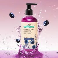 mCaffeine Blueberry Blast Body Wash with Fruity Fresh Blueberry Long Lasting Fragrance | Deep Cleansing & Detan for Soft & Smooth Skin | Shower Gel | For All Skin Types | For Men & Women - 300 ml