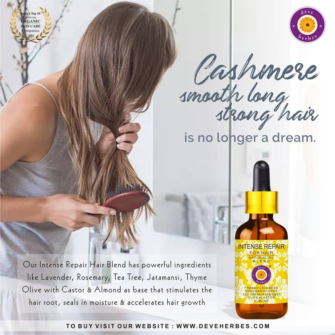 Deve Herbes Intense Repair Hair Oil - For Dry, Damaged and Brittle hair. Reduces hairfall 30ml (1.01 oz)