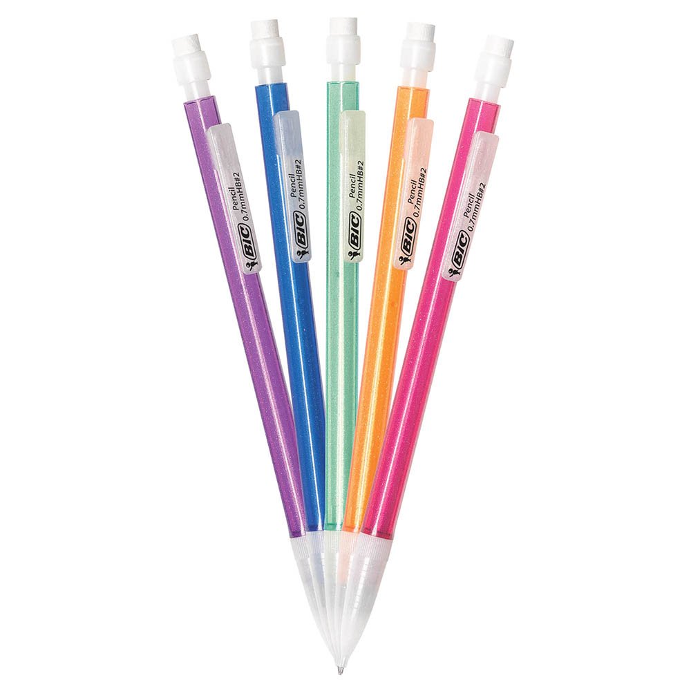 BIC Xtra-Sparkle Mechanical Pencil, Medium Point (0.7mm), Fun Design With Colorful Barrel, 15-Count 0.7mm 15 Count (Pack of 1)