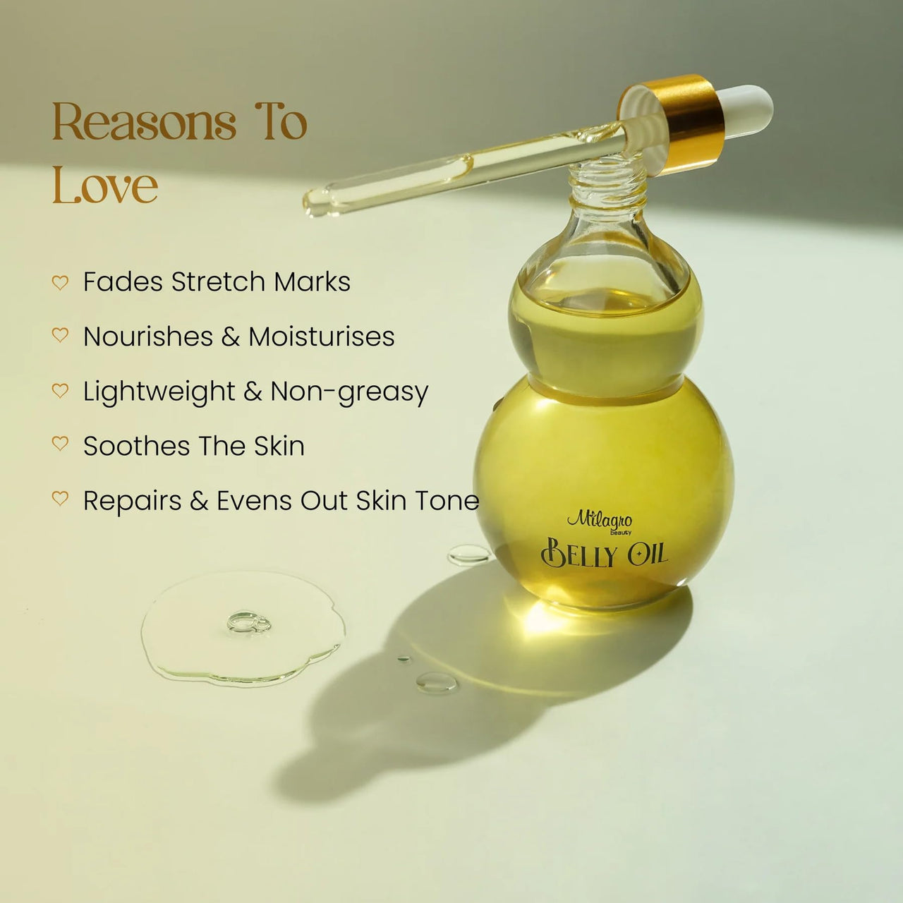 Milagro Beauty Ayurvedic Belly Oil | Stretch Marks Treatment | Scar Removal Oil| Pregnancy And Breastfeeding Safe | Sweet Almond Oil+20 Botanical Ingredients | Fresh And Old Scar Healing | 100Ml