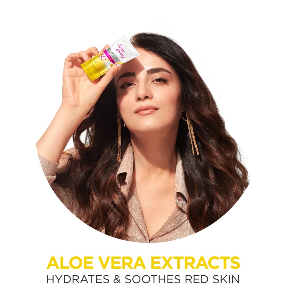 Glow and lovely Brightening Sunscreen SPF 30 | Vita C | PA ++++ |Light weight | Non sticky | No White Cast | 50g