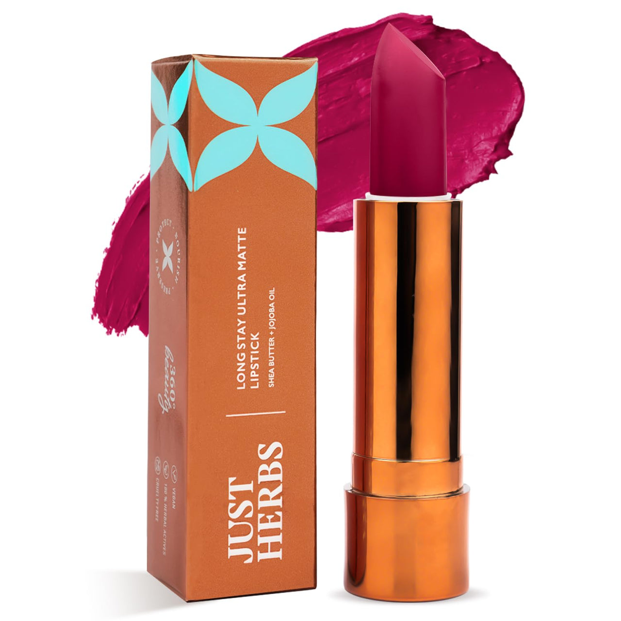Just Herbs Ultra Matte Bullet Lipstick 4 g & Just Herbs Ultra Matte Bullet Lipstick 4 g & Just Herbs Ultra Matte Bullet Lipstick 4 g (Dreamy Rose)