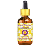 Deve Herbes Pure Roman Chamomile Essential Oil (Chamaemelum nobile) with Glass Dropper Steam Distilled 2ml