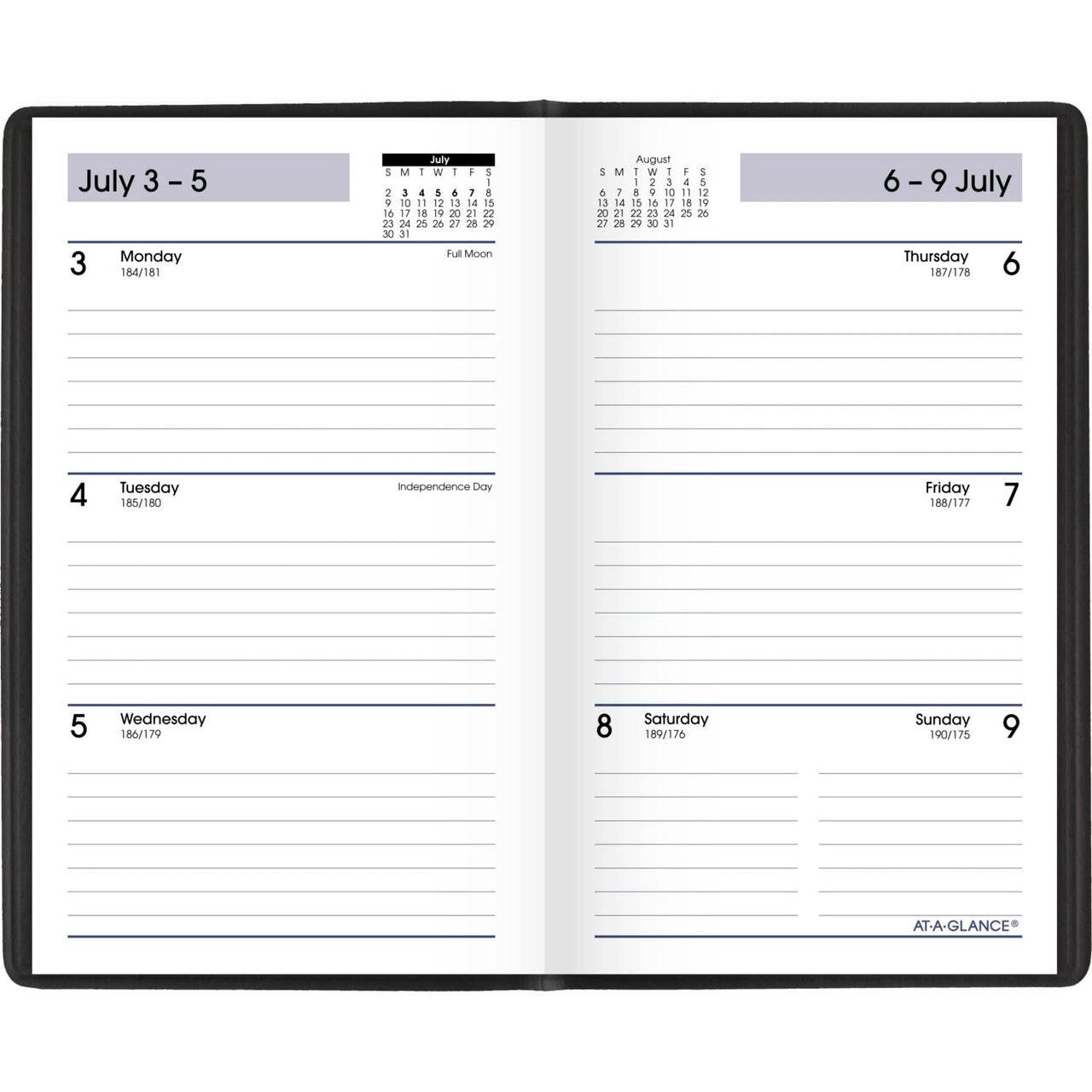 AT-A-GLANCE 2023-2024 Academic Pocket Calendar, Weekly Planner, 3-1/2" x 6", Flexible Cover, DayMinder, Black (AY4800) Pocket Size 2023-2024 Old Edition