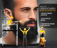 UrbanGabru Beard Booster Growth Oil for Men | Enriched with Natural Herbs & Jadibuti (60 ml) | Paraben Free | Fills Patchy Beard | For Thicker & Longer Beard | Rich in Vitamins & Omega 3, 6, 9