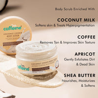 mCaffeine Tropical Coconut Cleanse & Detan Set for Glowing Skin| Mildly Cleanses, Exfoliates, Removes Tan| Coconut Body Wash - 300ml & Coconut Body Scrub - 175 g| Calming Coconut Aroma for Men & Women