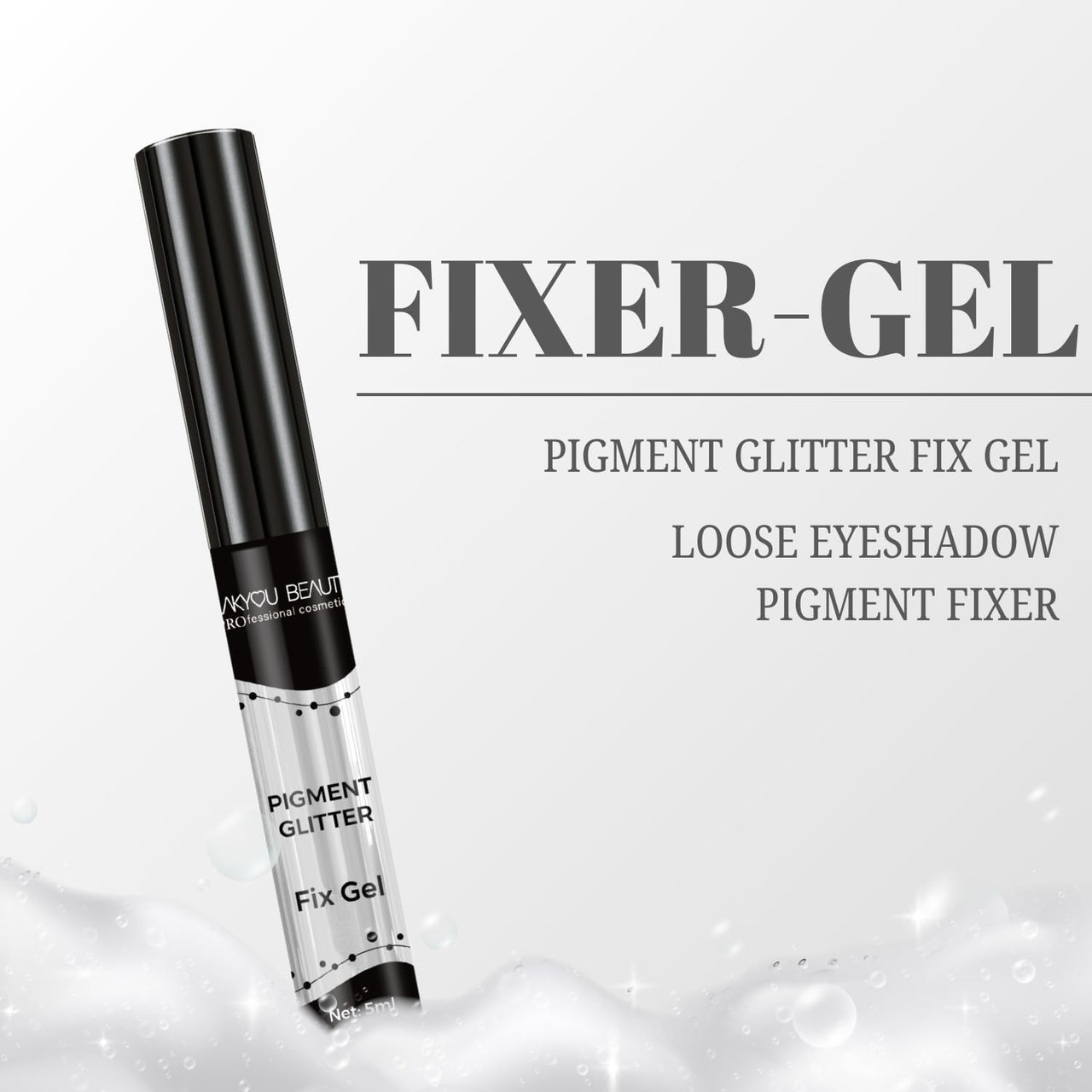 Lakyou Beauty Pigment Glitter Fix Gel | 6ml | Loose Eyeshadow Pigment Fixer